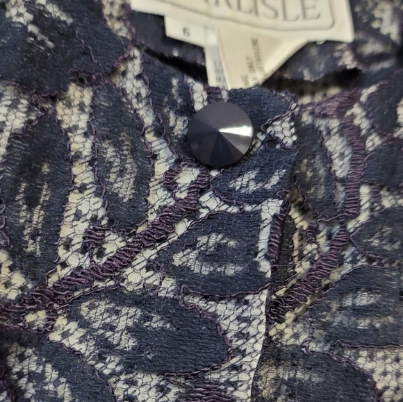 CARLISLE Vintage Foral Lace & Silk Dress Jacket, Size 6 - Picture 6 of 12